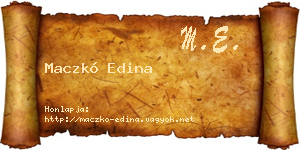 Maczkó Edina névjegykártya