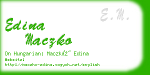 edina maczko business card